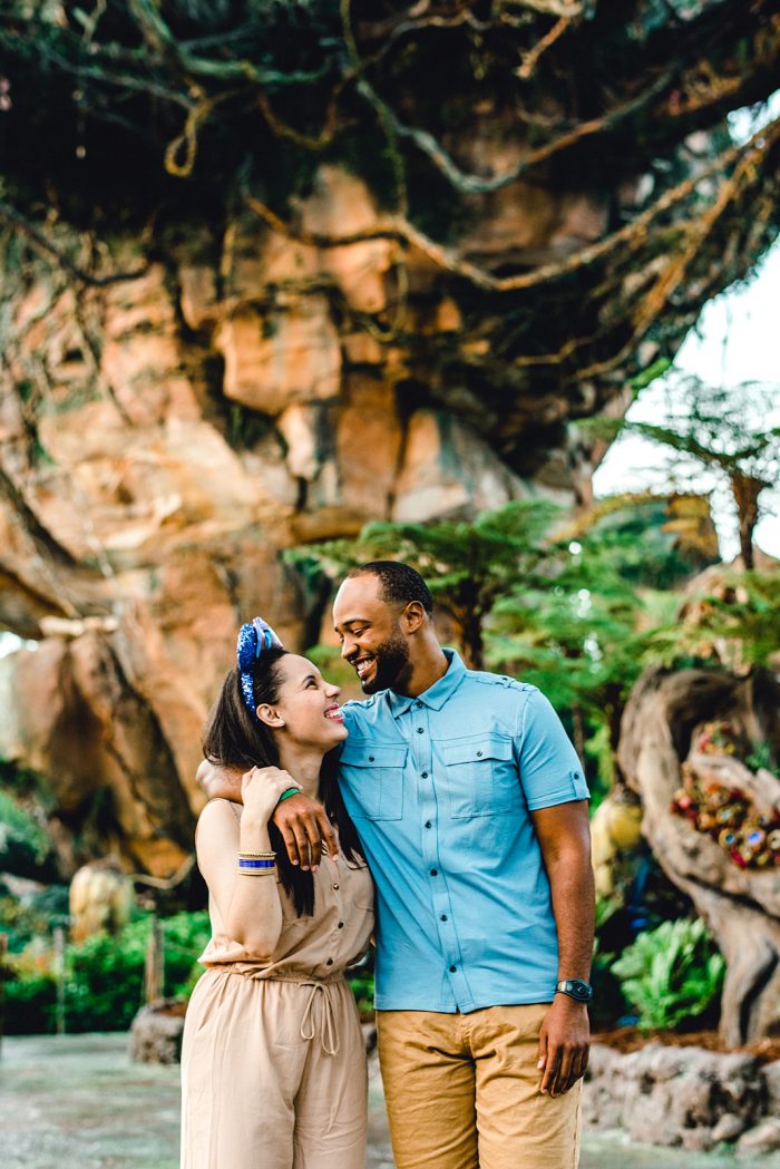 African American Couple Walking in Walt Disney World's Animal Kingdom