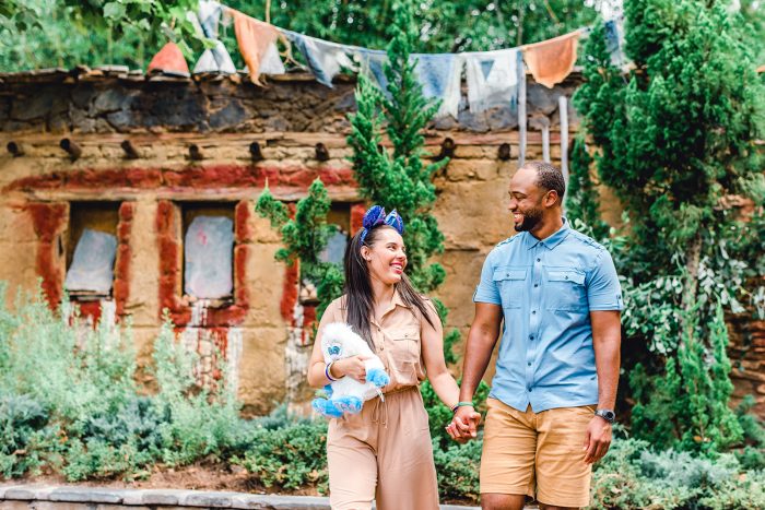 African American Couple Walking in Walt Disney World's Animal Kingdom