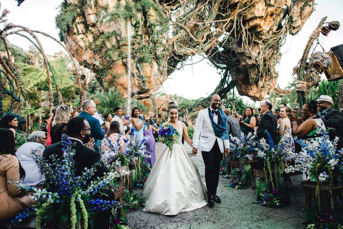 Feather Walking Real Bride Down the Aisle at Fairytale Wedding in Disney's Pandora the World of Avatar