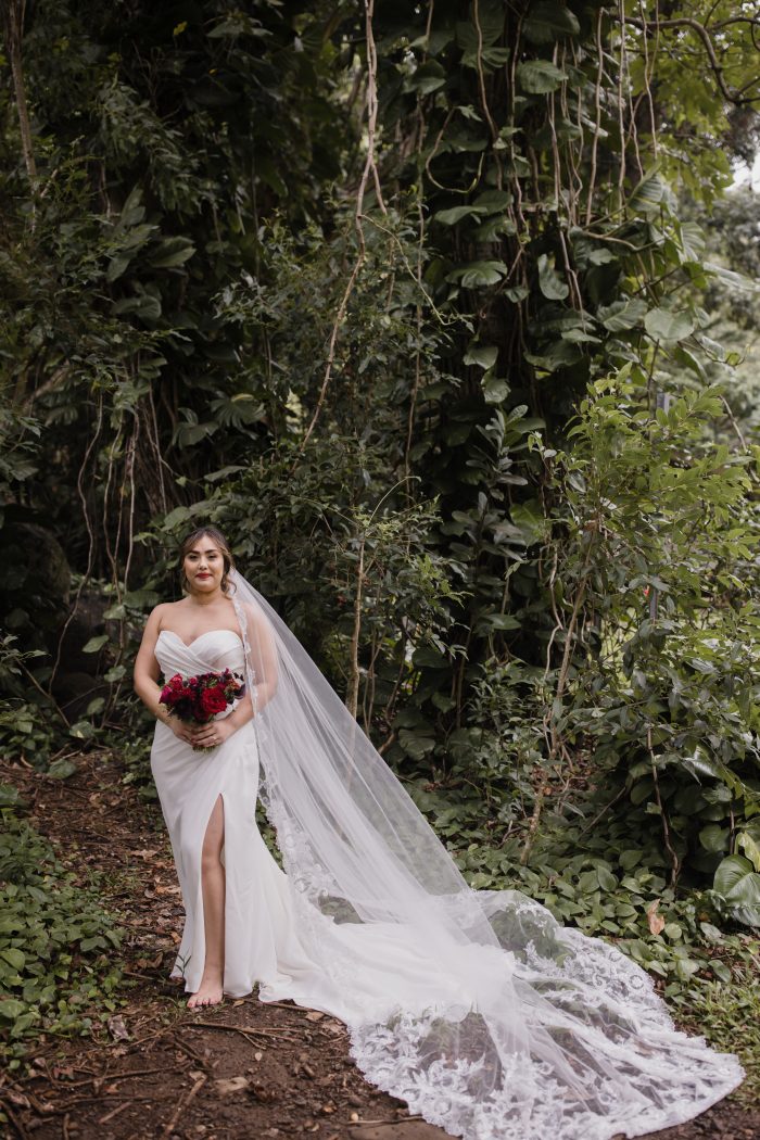 Bride Who Dress For Body Type In Simple Crepe Wedding Dress Called Monaco By Maggie Sottero