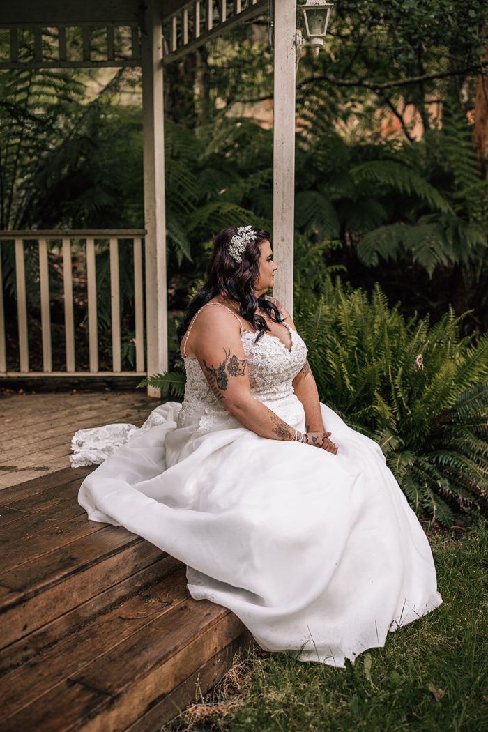 Photo Of Australian Bride Wearing An A-Line Wedding Dress Called Savannah By Maggie Sottero