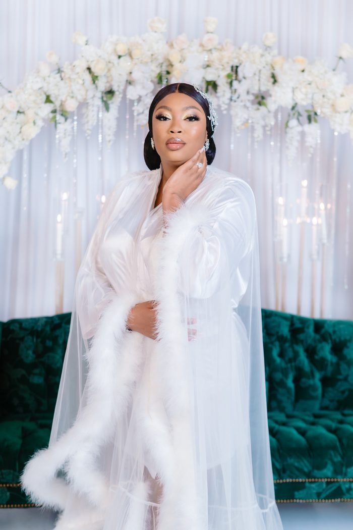 Black Model Wearing Nightgown Before Wedding Ceremony