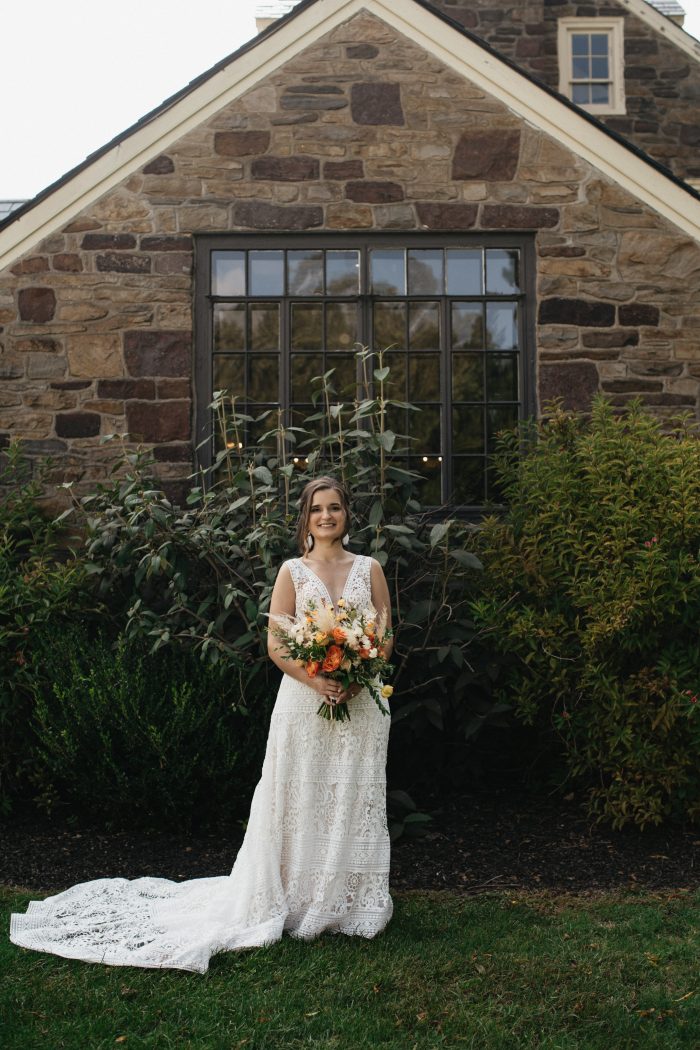 Bride In Boho Wedding Dress Called Finley Dawn By Sottero And Midgley