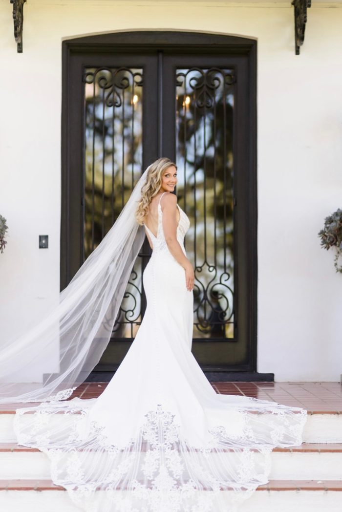 Bride In Crepe Wedding Dress Called Bracken By Sottero And Midgley