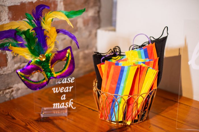 Rainbow Masks for Guests at Pride Wedding During Covid