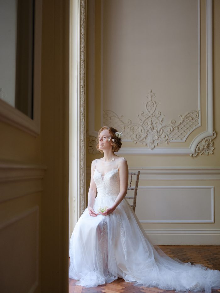 Woman In Chair And Wedding Dress