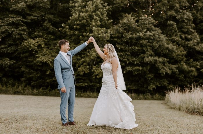 Bride In Lace Wedding Dress Called Fiona By Maggie Sottero