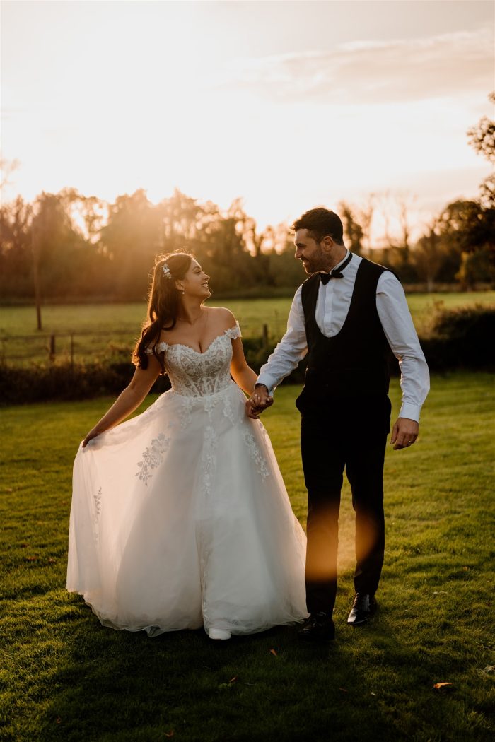 Bride wearing Harlem wedding gown by Maggie Sottero