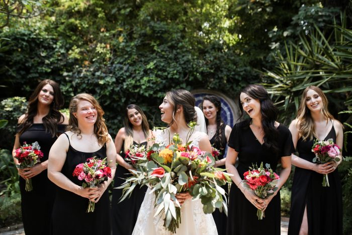 Real Maggie Bride with her Bridesmaids