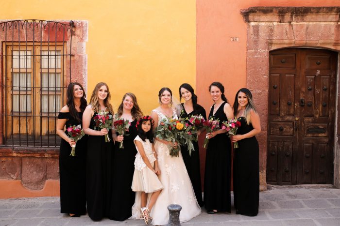 Real Maggie Bride with Bridesmaids at Destination Wedding