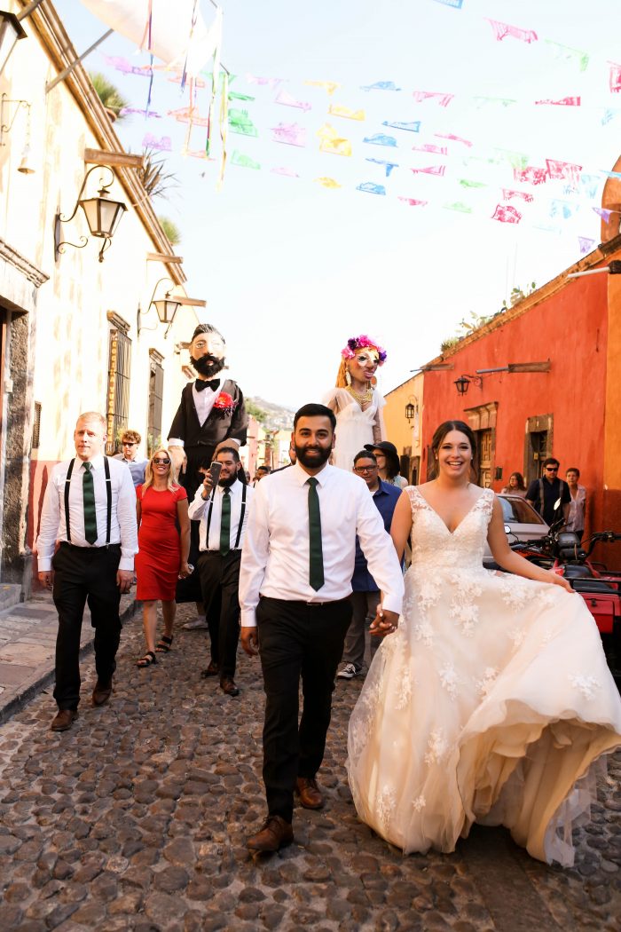 Real Bride and Groom at Traditional Callejoneada