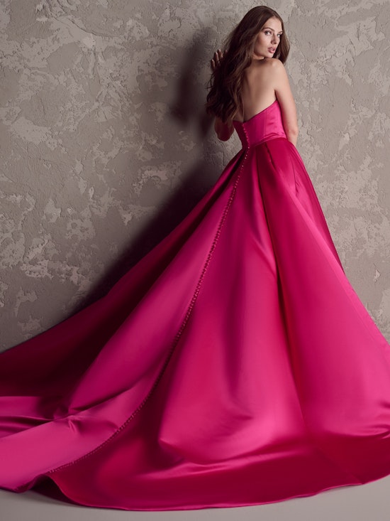 Bride wearing colorful wedding dress Ambrose by Maggie Sottero