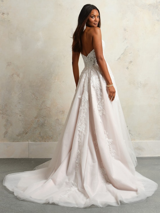 Bride wearing Caroline by Maggie Sottero princess wedding dress