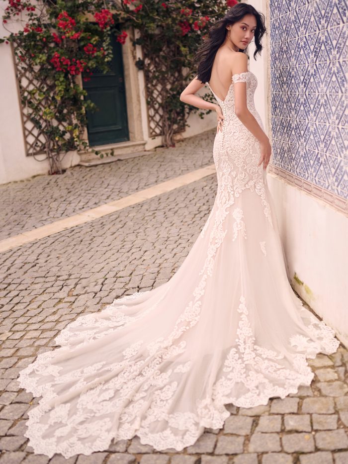 Bride In Beautiful Wedding Dress Caled Fiona Royale By Maggie Sottero