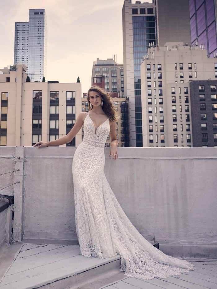 Bride In Boho Wedding Dress Called Hillary By Maggie Sottero