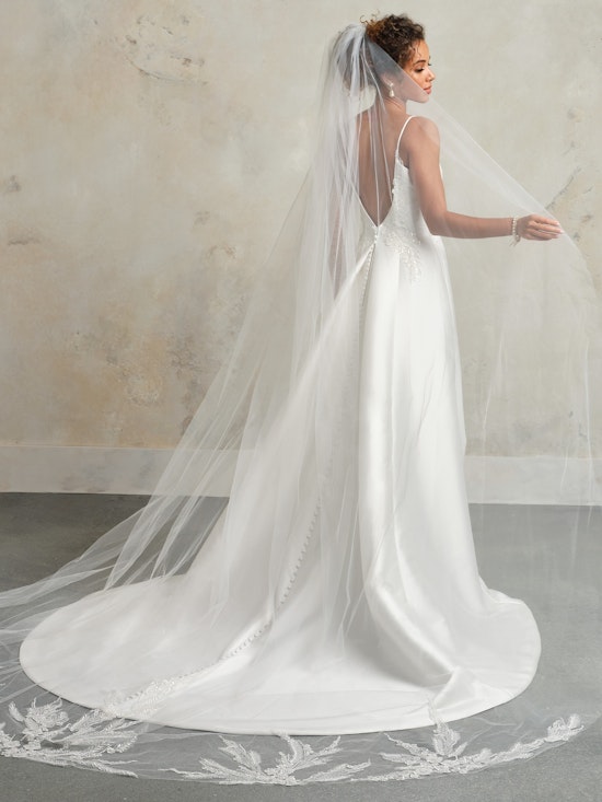 Bride wearing A-line wedding dress Olympia by Maggie Sottero
