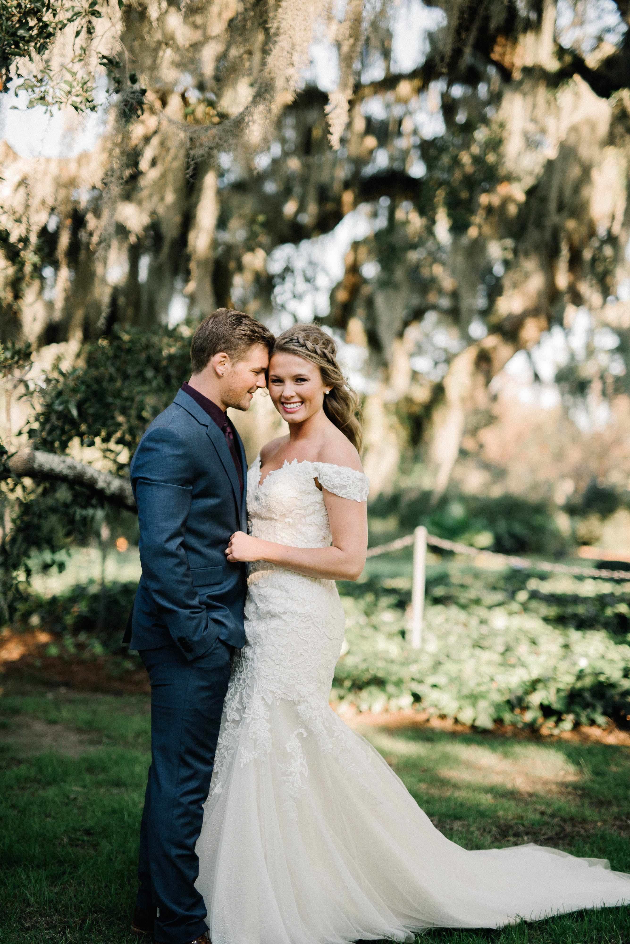 Groom with Real Bride Wearing Wedding Dress Afton by Maggie Sottero