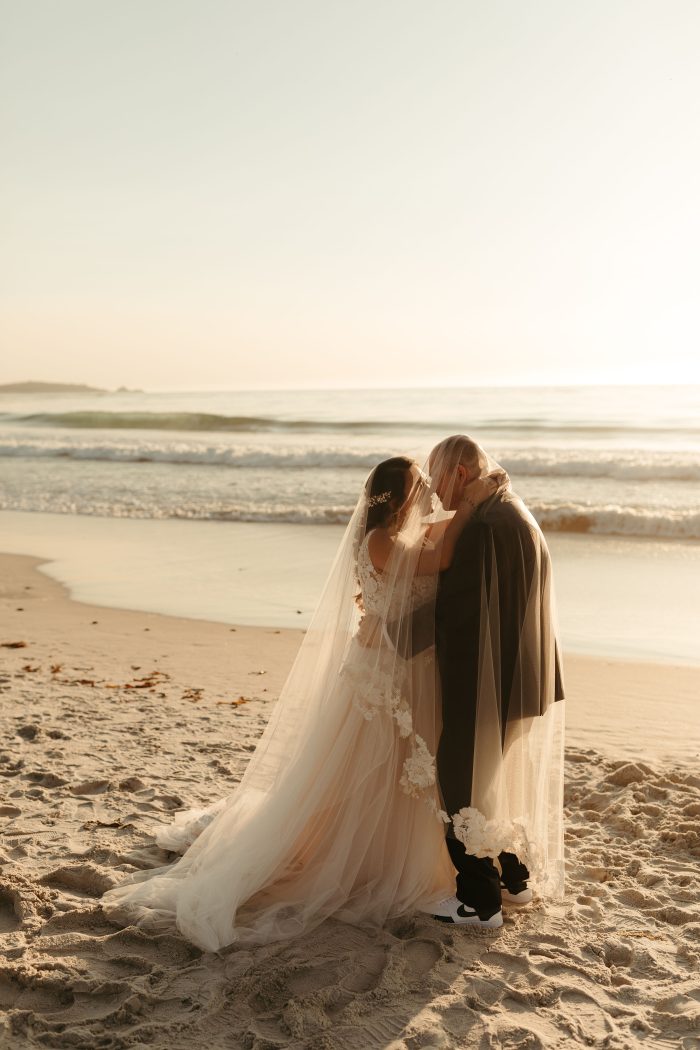 Bride In Lace A Line Wedding Dress Called Minerva By Rebecca Ingram