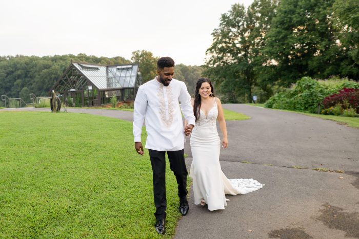 Bride In Crepe Beach Wedding Dress Called Nikki By Maggie Sottero