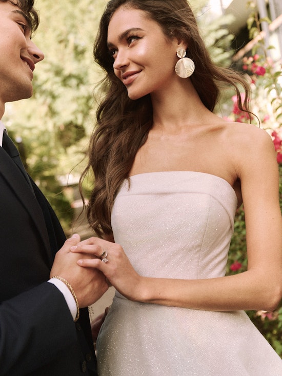 Bride wearing Elizabeth by Rebecca Ingram during her wedding photography session