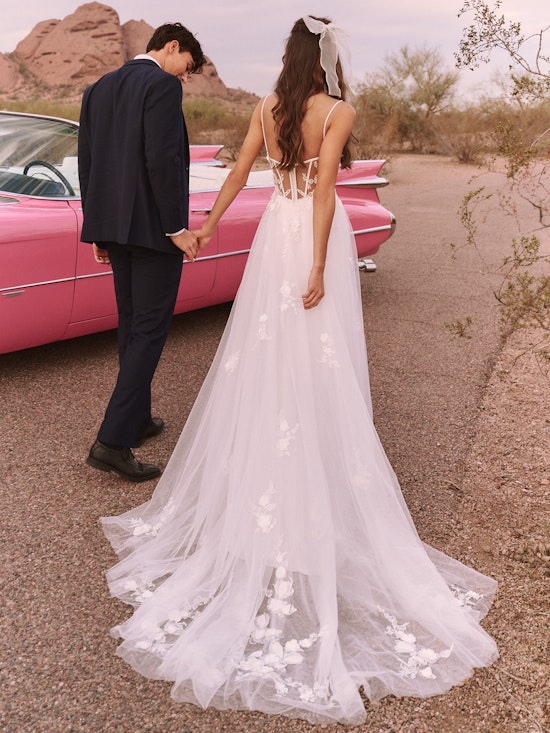 Bride wearing Sarah by Rebecca Ingram