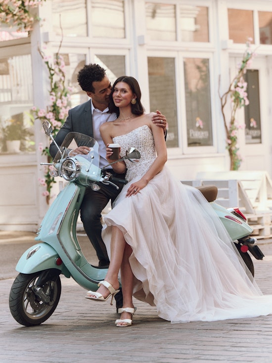 Bride wearing Yvette by Rebecca Ingram