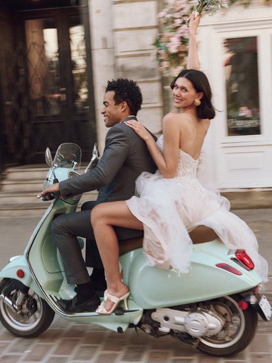 Bride wearing Yvette by Rebecca Ingram