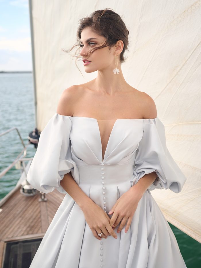 Bride In Bridgerton Vintage Wedding Dress Called Juniper By Sottero And Midgley