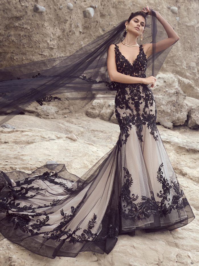 Bride In Black mermaid Wedding Dress Called Zander Lane By Sottero And Midgley