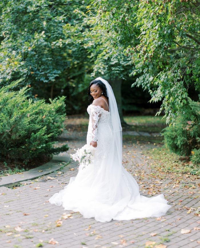 Bride wearing Sydney by Maggie Sottero as her bridal style