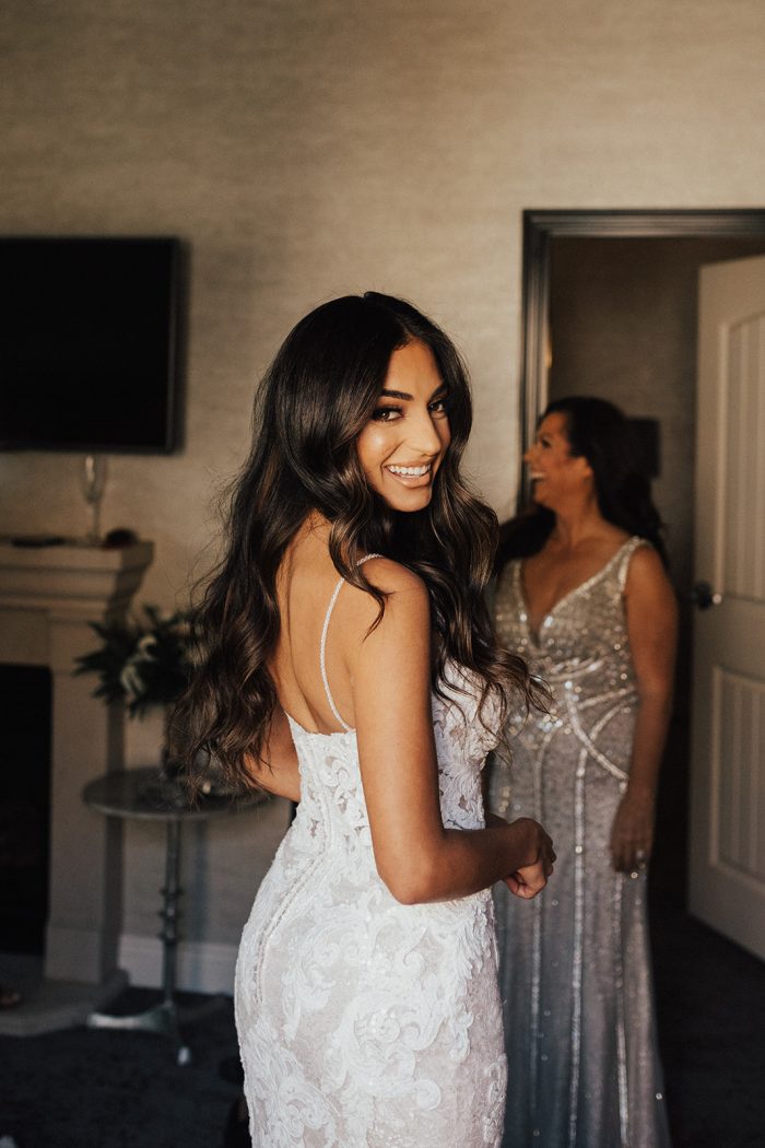 Bride In Lace Wedding Dress Called Tuscany Royale By Maggie Sottero