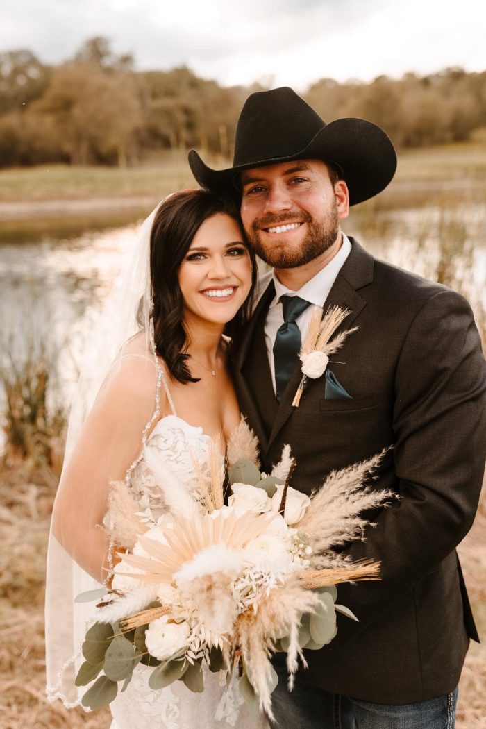 Bride In Las Vegas Wedding Dress With Sparkly Boots Called Tuscany Royale By Maggie Sottero