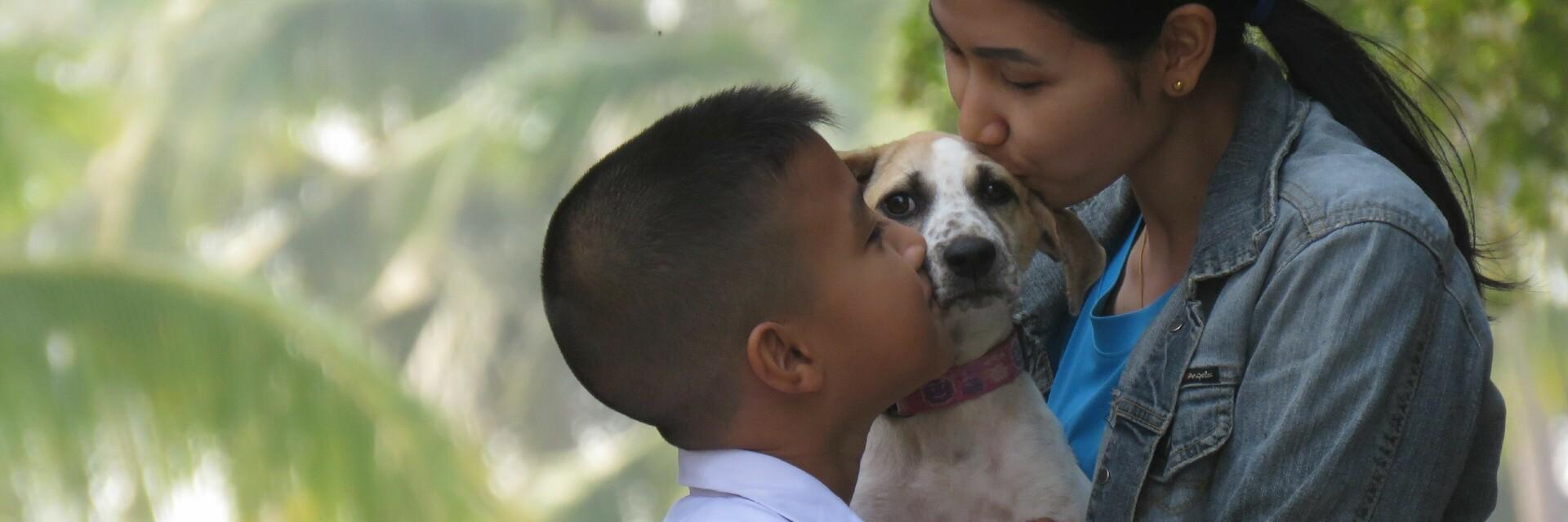 Dog and his owners