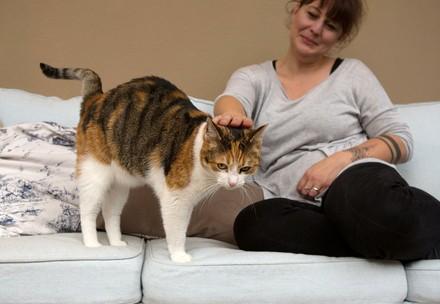 Cat and her owner
