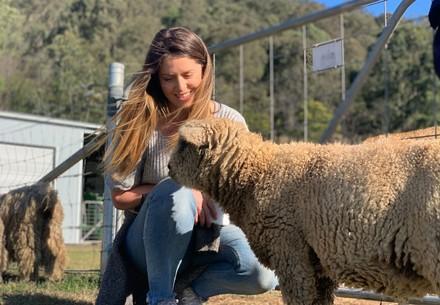 Woman with sheep