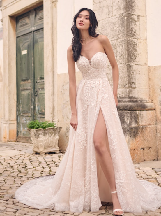 Bride wearing A-line wedding dress Chelsea by Maggie Sottero