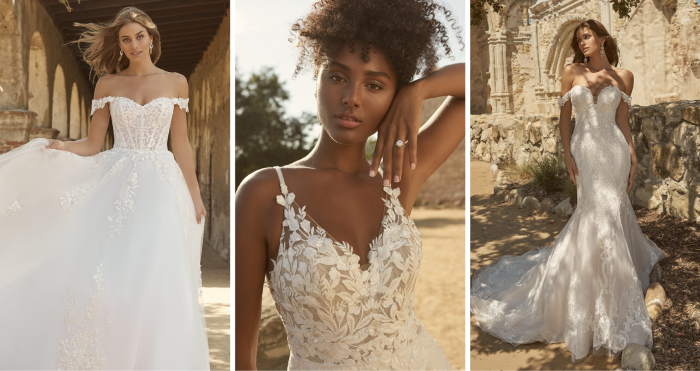 Collage of Models Wearing New Wedding Dresses from Maggie Sottero's Spring 2022 Collections