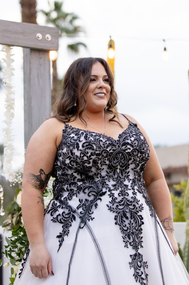Curly watching Katie walk down the aisle in Tristyn wedding gown by Maggie Sottero