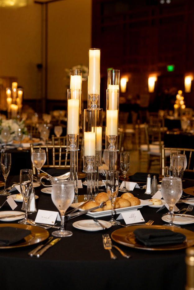 New Year's Eve wedding table setting 