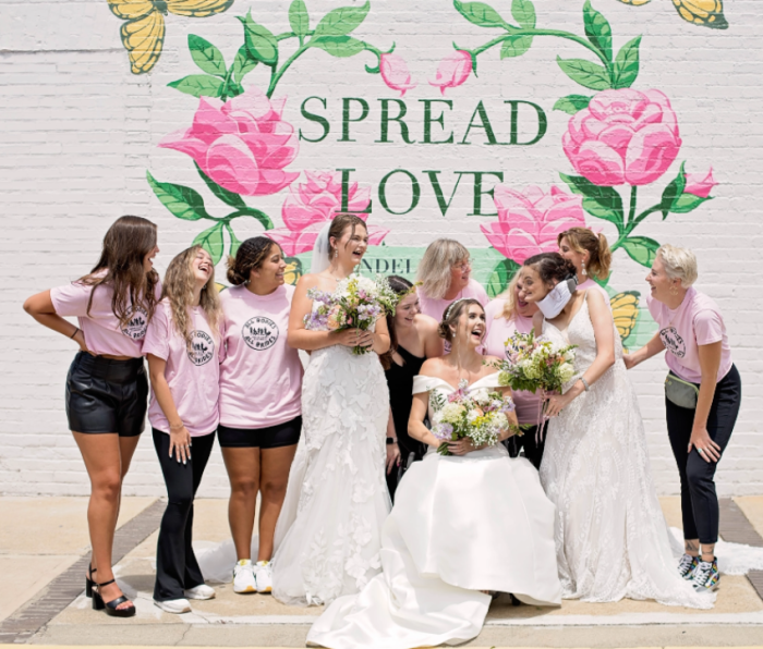 Brides wearing various Maggie Sottero wedding dresses.